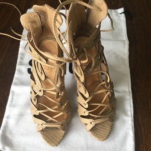 Schutz Nadia lace up/zip up heel in size 5